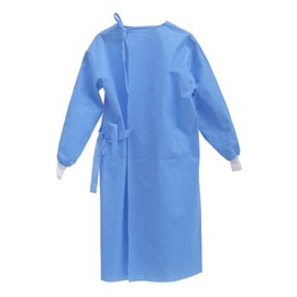 SupremePlus 10 Pack Reusable Isolation Hospital Gowns for Women & Men - Blue AAMI LVL 1 Polypropylene, Non-Surgical Disposable Gowns for Medical, Dental, Labs & Industries (Extra Large)