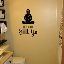Meditation Room Wall Decals Quote Buddha Religious Yoga Wall Art Vinyl Hippie Bathroom Sticker Decor