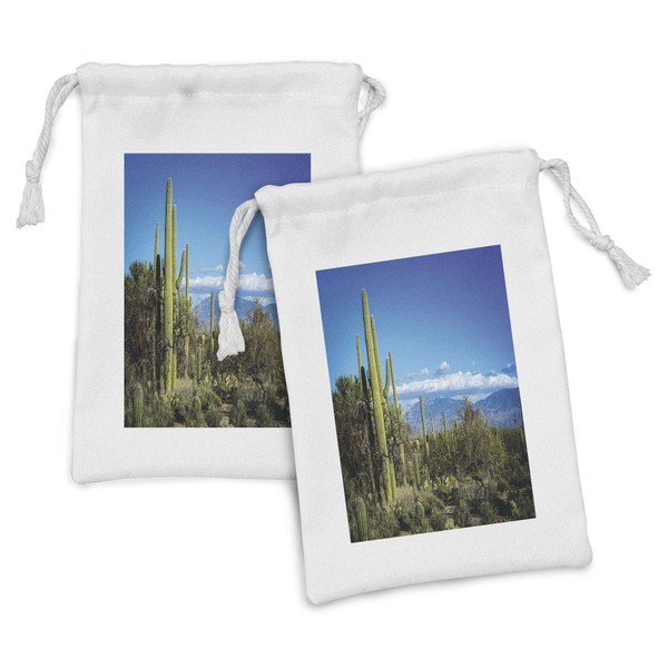 Ambesonne Desert Fabric Pouch Set of 2, Wide View of
