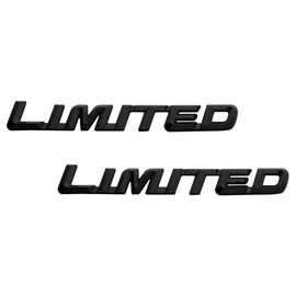 2Pc Limited Emblem 3D Metal Sport Badge Door Trunk Nameplate with Double Tape for Cars, Trucks, Motorcycles (Black)