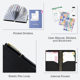 Ospelelf Budget Planner Budget Book with Bill Organizer and Expense Tracker 12 Month Undated Account Book to Take Control of Your Money Black