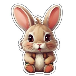3pcs Cute Rabbit Stickers 3in for Water Bottles, Waterproof Stickers for Skateboards Laptops, Phones Luggage Bicycles, Stickers for Kids Adults, Water Bottles. (Rabbit 1)