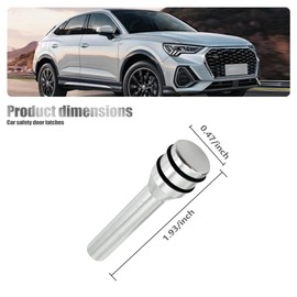nodteem 4 PCS Automotive Door Lock Knobs, 1.93" x 0.47" Alloy Material Inner Door Lock Pull Pins, Pull Pins Decoration Modification Accessories, Compatible with Most Cars, Trucks, SUVs, RVs (Silver)