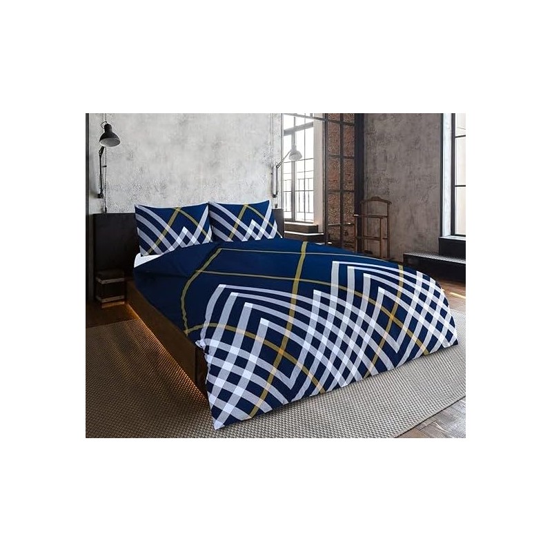 Charlotte Andersen Maxwell Geo Check Single Duvet Cover Set Reversible