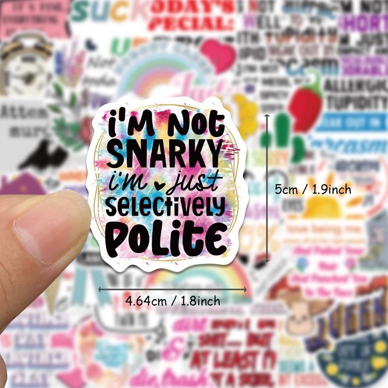 Leisitator 50 PCS Snarky Stickers, Waterproof Sarcastic Stickers Humorous Sarcasm