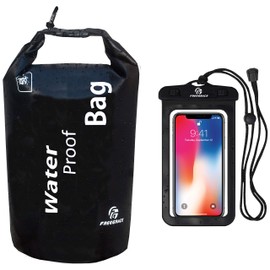 Freegrace Waterproof Dry Bag - Lightweight Dry Sack with Seals and Waterproof Case -Float on Water -Keeps Gear Dry for Kayaking, Beach, Rafting, Boating, Hiking, Camping and Fishing (10L, Black)