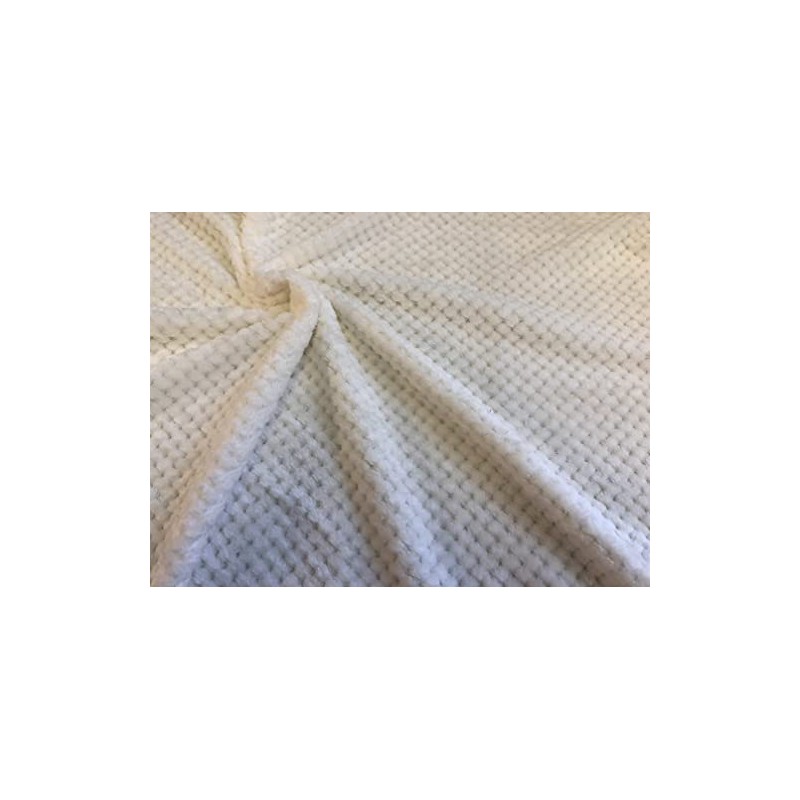 Luxury Soft Honeycomb Fleece Fabric 1m 150cm x 100cm White
