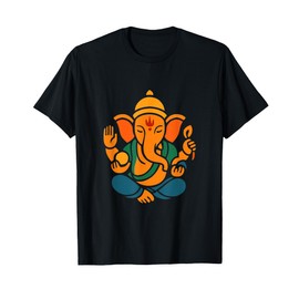 Ganesh Symbol Yoga Hindu Elephant God Ganesha Puja T-Shirt