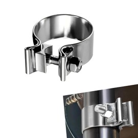 yorpyep 1 PC Exhaust Clamp, 3" Narrow Band Muffler Clamp for Pipes Mufflers Catalytic Converters, Stainless Steel Sealing Vehicle Exhaust Connection Clip, Universal for Most Cars (Silver)
