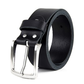 Frentree® Men's Belt 100% Real Leather Made in Germany 3.8 cm Wide and 0.25 cm Thick, Black -
