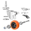 AOCHENLY Stem Casters Heavy Duty Swivel Threaded Caster Silver, Black,