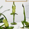 SYFUNLV 4 Pieces 3D Yoga Frog Statue, Resin Yoga Frog
