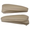 NLQR Replacement 2Pcs Seat Armrest Covers Microfiber Leather Ivory Tan