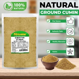 Ground Cumin - Premium Quality Spice for Cooking, Seasoning, and Marinades - Essential for Indian, Mexican, and Middle Eastern Recipes 16 oz Pouch by Nirwana
