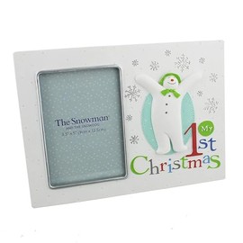 The Snowman & The Snowdog My 1st Christmas White Photo Frame 3.5" x 5" Photo