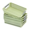 4 Pack Small Plastic Storage Baskets for Organizing, Stackable Bins