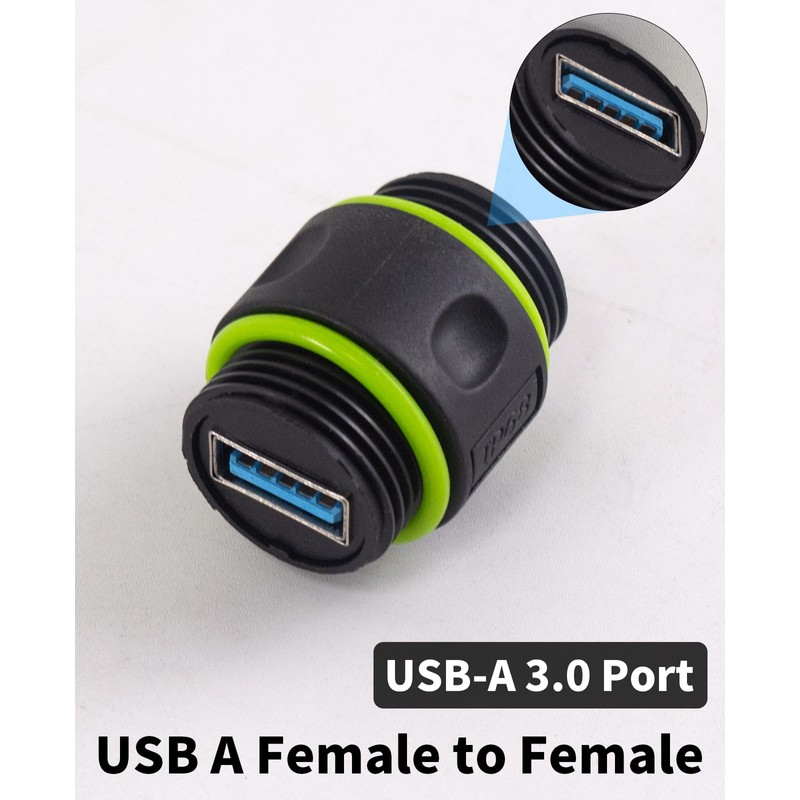 Poyiccot Waterproof USB Port, 5Gbps Waterproof IP68 Pass Through USB