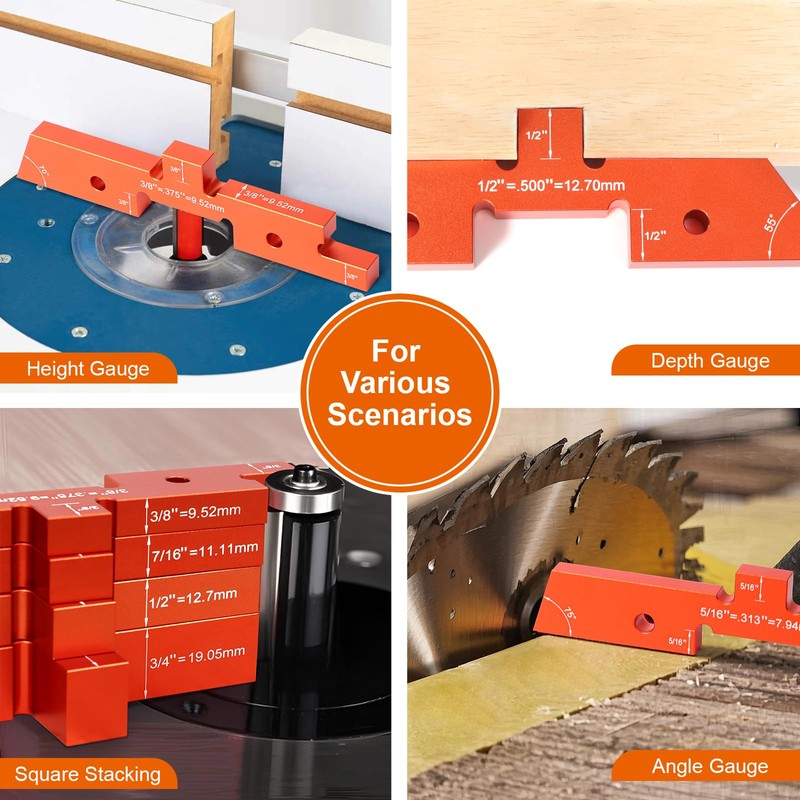 GAINNEER Router Table Setup Bars - 14 Pcs Precision Woodworking