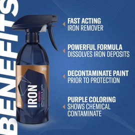 Gyeon Iron Redefined Iron Remover Fallout Cleaner for Car Paint Wheels Glass pH Neutral Color Changing Formula Removes Brake Dust Rust & Rail Dust Powerful Auto Detailing Surface Decontamination