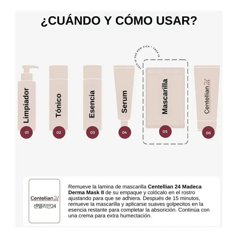 Máscara Facial Calmante Madeca Derma Iii Cosmetica Coreana