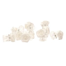 10 Pcs Mini Rose Hair Jaw Clips Small Flower Hair Claws Decorative Floral Hair Clamp Wedding Party Hair Clips for Women Girls White