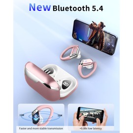 Wireless Earbuds, Bluetooth 5.4 Headphones Sport 50H Bluetooth Ear Buds, CVC 8.0 Noise Cancelling Earphones Wireless Over The Ear Earbuds IP7 Waterproof, Running Headphones with Earhooks for Workout