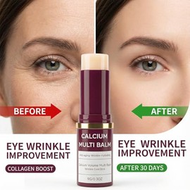 Bálsamo hidratante todo en uno con calcio y colágeno, reparación de la piel antienvejecimiento para cara, ojos, labios, cuello, cuidado de la piel portátil hidratante, paquete de 2