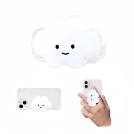 Yuibthr Phone Grip Cute 2D Cloud Shape Collapsible Expandable, Smartphone Tablet Cell Phone Grip Stand Holder (White)