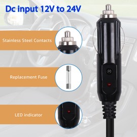 12V/24V Car Chargers Cable for Jackery/BLUETTI/GRECELL Portable Power Stations & Solar Generators 14AWG, DC7909+DC8020 Connectors Compatible with Explorer 1000/500/880/550/300 & E2000Pro/E1000pro