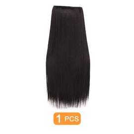 Traziewell Black Hair Extensions Heat Resistant Synthetic Fiber Hair Extension Clip in Straight Thick One Piece Increase Hair Volume Naturally and Seamlessly, 1405