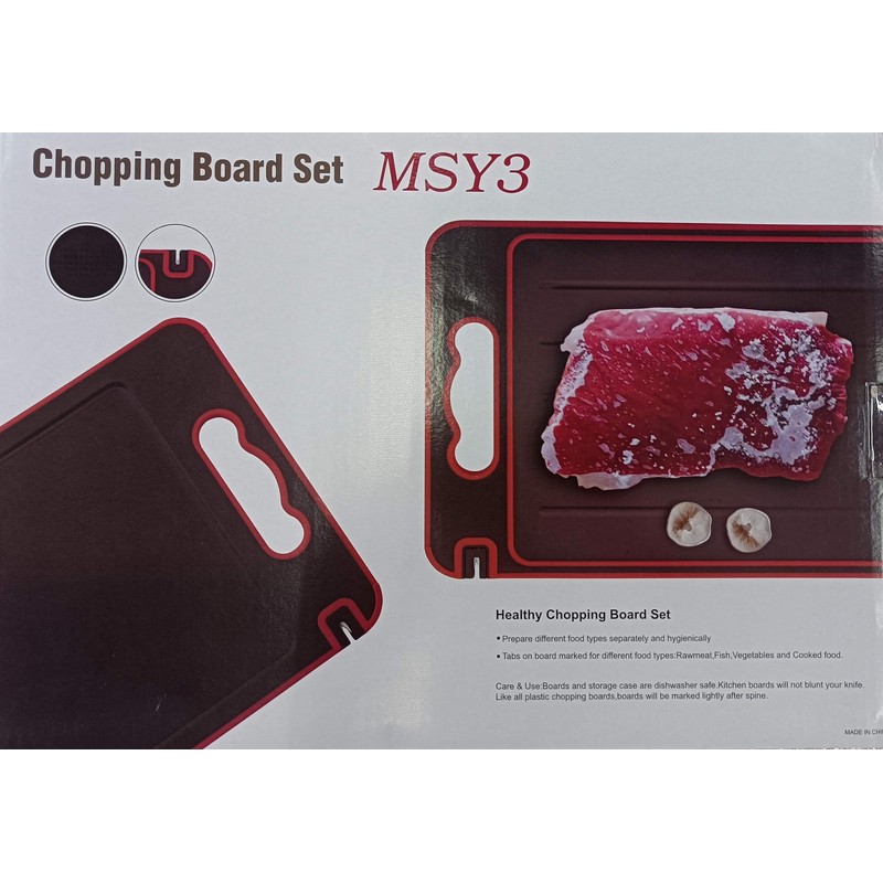 Cutting Board with Defrosting Tray Knife Sharpener, and Spice Grater.