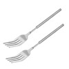 Lystaii 2Pcs Stainless Steel Telescopic Fork Extendable Fork Dinner Fork