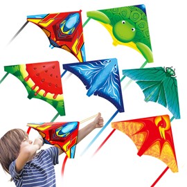 6 Piece Launcher Kite Outdoor Toy for Kids, Delta Mini Ejection Kite for Toddler Easy to Play - Catapult Kites Flying Toys for Beach Yard Travel,Christmas Birthday Gift Summer Outdoor Toys