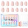 modelones French Tip Press On Nails, Short Oval Fake Nails