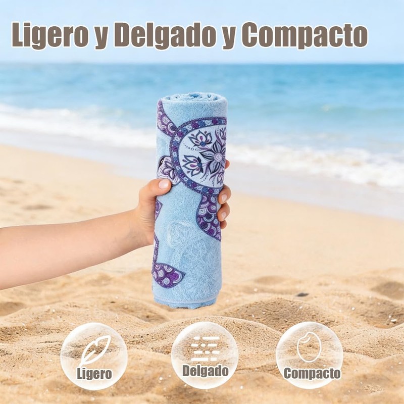 Pack de 2 Toallas de Playa de Microfibra para Adultos