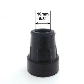 Qty: 4X 16mm 5/8" Heavy Duty Rubber Ferrules for Walking Sticks - Black - by Lifeswonderful®