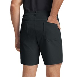 M MAELREG Men Golf Shorts Quick Dry Fit Stretch Casual Flat Front Dress 5 Pockets 7'' Work Shorts for Men Black