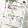 4-Pack Hollow Plastic Storage Baskets with Handles(White, Medium)