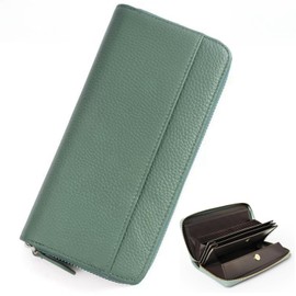 Gulenvailo Women's Wallet, Large Capacity, Long Wallet, Genuine Leather, Garcon, Automatically Sorting Receipts and Coins, Multi-functional, Card Storage, Coin Through, YKK Zipper, Wide Open, Easy to