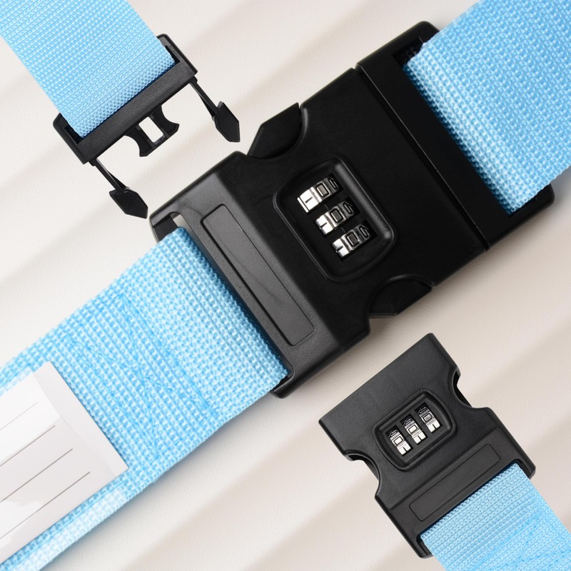 KICPUK Luggage Strap Set of 2,Suitcase Straps Eye-catching,Luggage Strap with