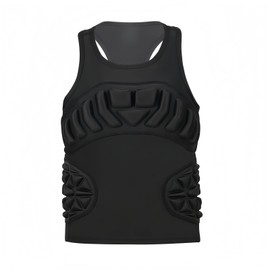 Topeter Youth Baseball Chest Protector, Girls & Boys Padded Compression shirts for Football, Lacrosse Black YXL