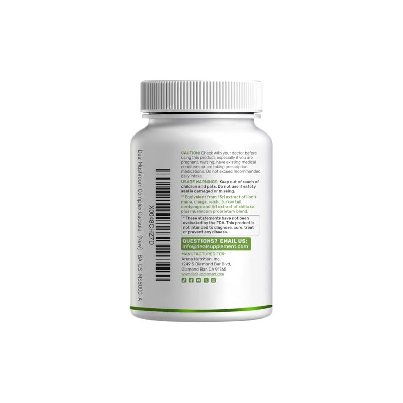 Organic Mushroom Supplement, 8,000mg Per Serving, 240 Veggie Capsules 10