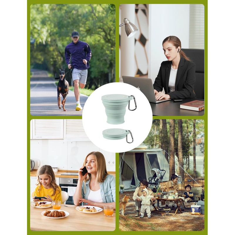 happykau Folding Cup, With Lid, 6.1 fl oz (180 ml),