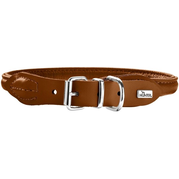 Hunter Round & Soft Elk Stitched Collar for Dogs, with