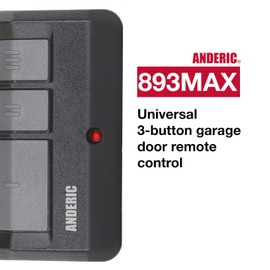 Anderic 893MAX for Chamberlain LiftMaster Craftsman Garage Door Opener Remote Universal 893LM 893MAX 971LM Universal - 3-Button