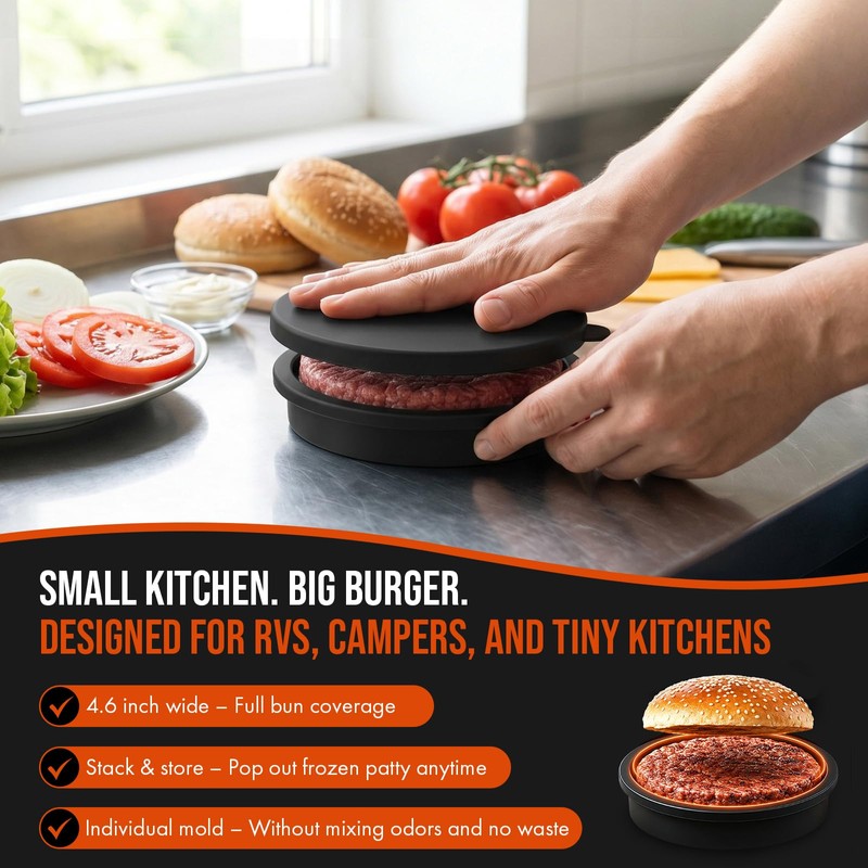 EverWinSR Burger Press Patty Maker Set, Fits Regular Hamburger Buns,