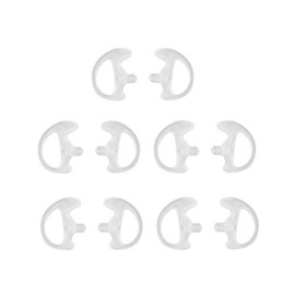 KS K-STORM Two Way Radio Ear Mold Replacement Soft Silicone Ear Insert for Acoustic Coil Tube Earpiece (Transparent, 5 Pair Large)