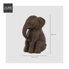 J-Line Elephant Sitting Polyresin Dark Brown