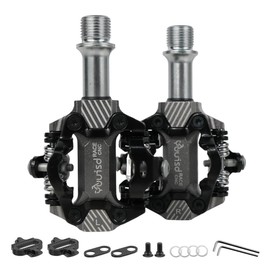 FINYQBET Pedales SPD para Bicicleta sin Clip, Doble Cara Compatibles con Zapatos de Ciclismo, Ajuste de Tensión, Rodamientos Sellados, Aptos para MTB y Bicicletas de Carretera