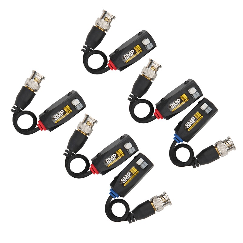 6Pcs Video Power Balun 8MP Anti Thunder Transmitter for CVI/TVI/AHD/CVBS